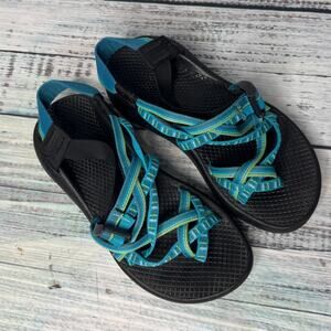 Chaco ZX/2 Classic Teal Blue Sandals Vibram Sole Adjustable Straps 6